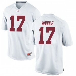 Youth Alabama Crimson Tide #17 Jaylen Waddle White Replica NCAA College Football Jersey 2403KVIK0